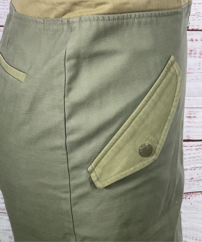 Rag & Bone Zip Front Maverick Skirt Green 2