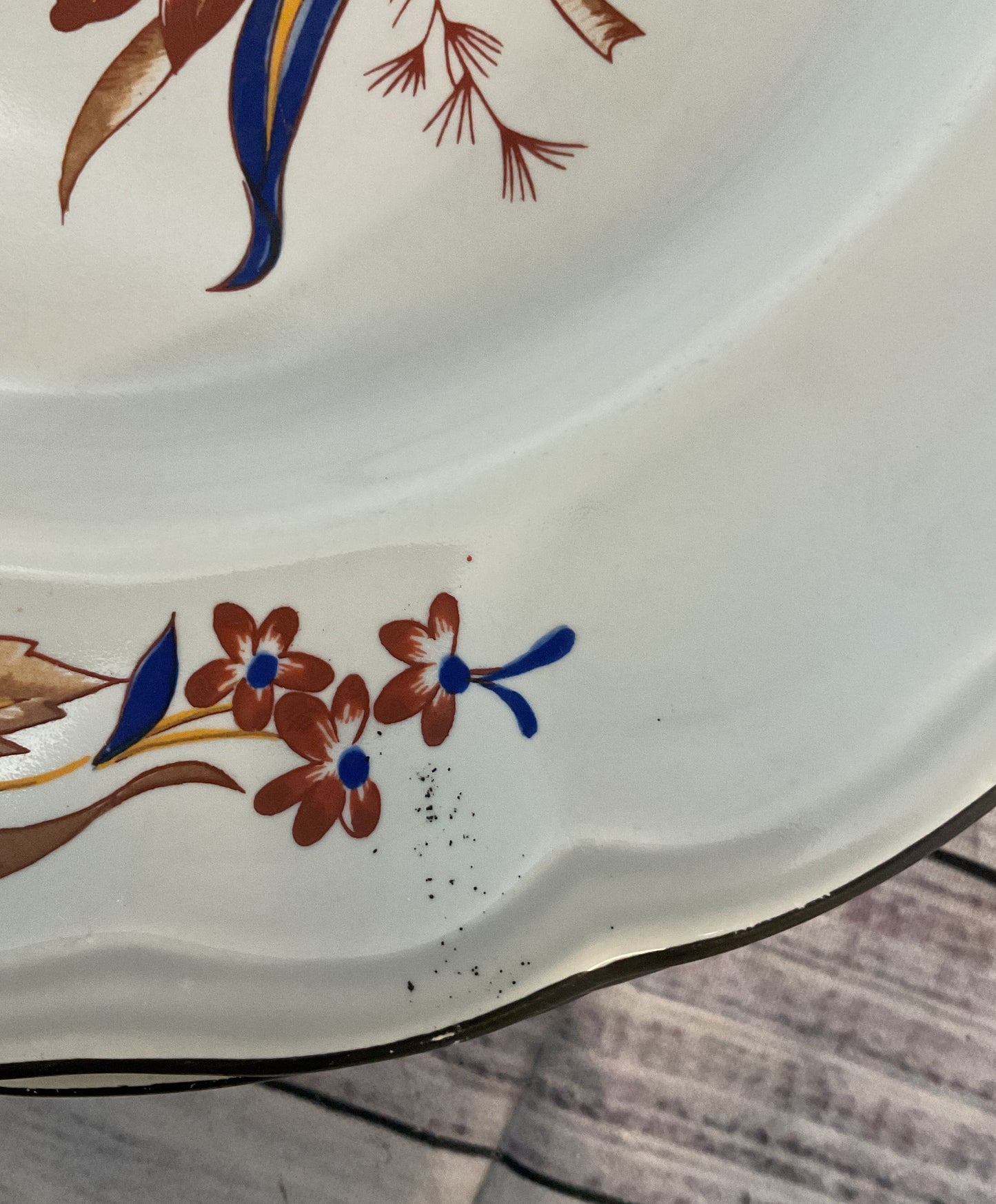Luneville France Louis XV Paquerette Set of 4 Dinner Plates Multicolor