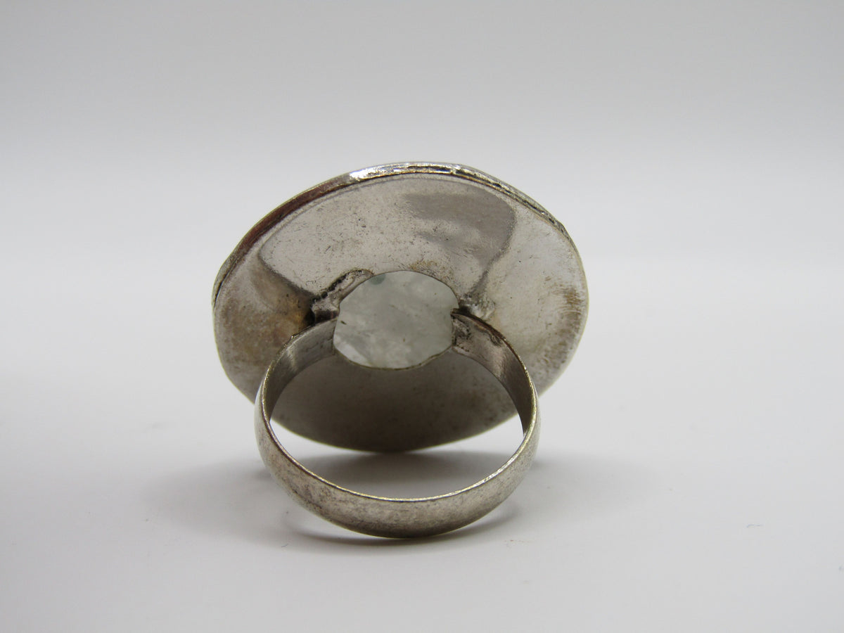 Artisan Handcrafted Sterling Silver Moonstone Cabochon Ring Size 9