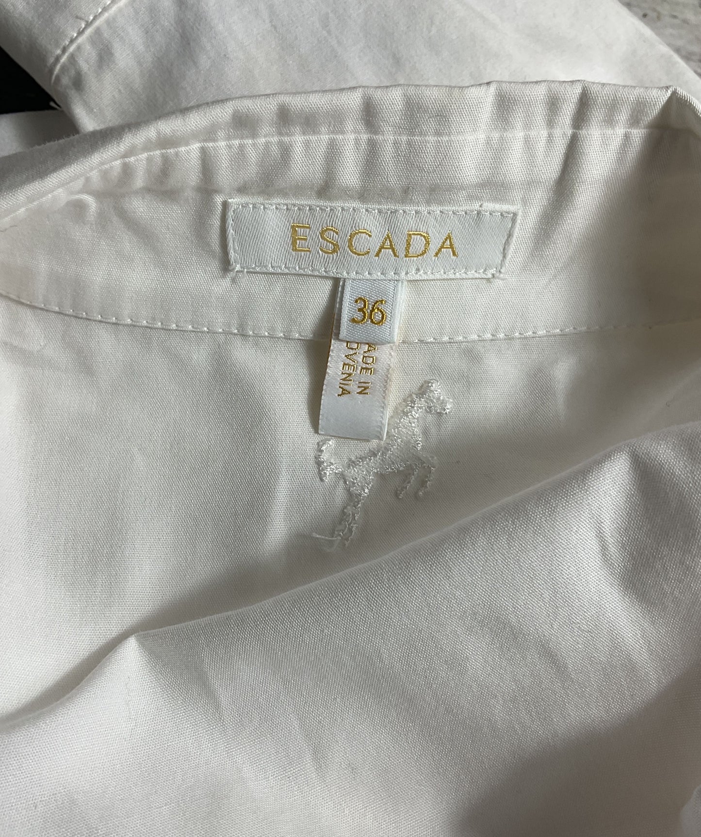 Escada Pastel Floral Print Button Up Shirt Multicolor 36