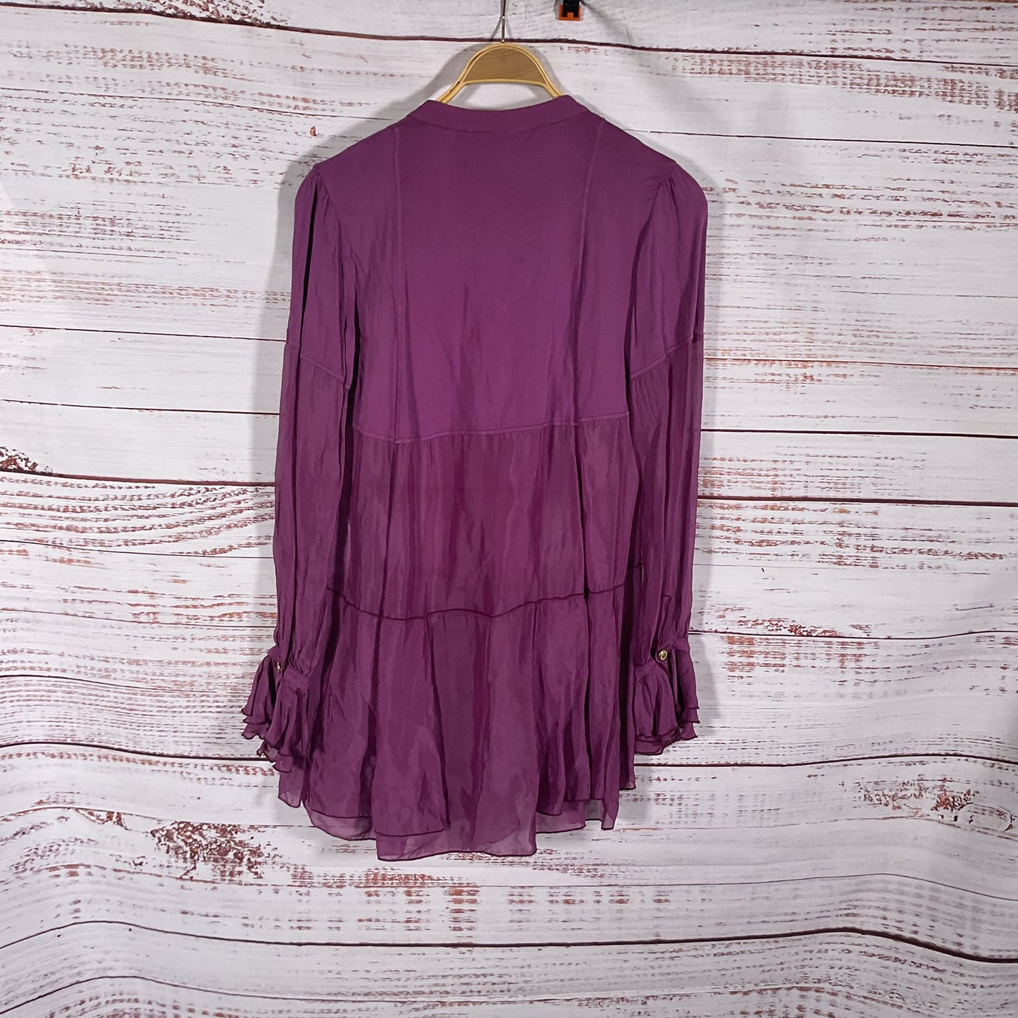 Elisa Cavaletti By Daniela Dallavalle Purple Silk Button Up Blouse - Size S