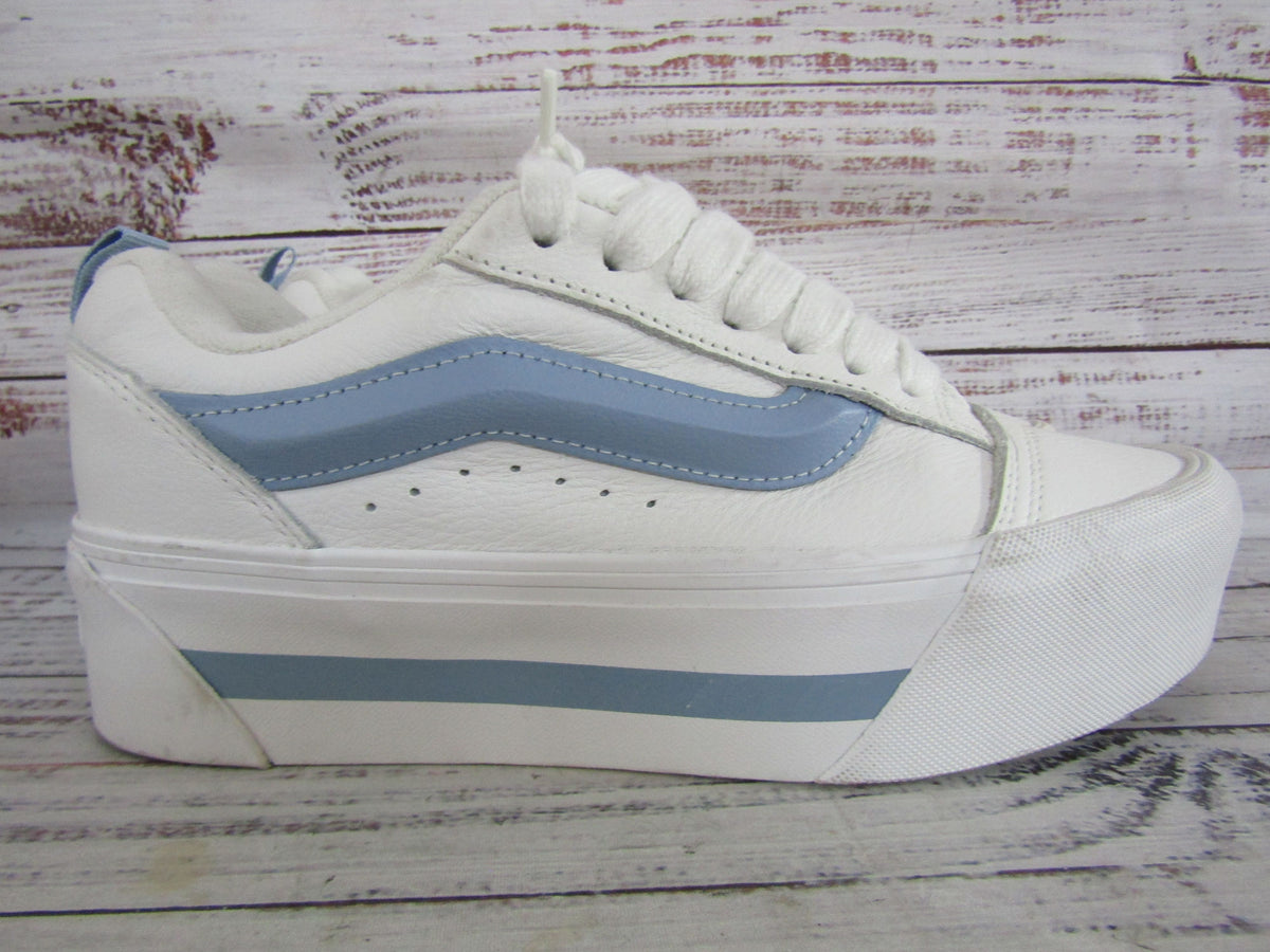 Vans Knu Stack Women's Smarten Up White & Blue Platform Sneakers Size 9