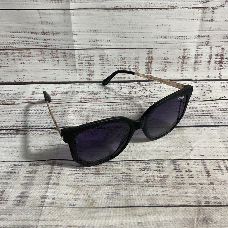 Quay Coffee Run Mini Black Purple Ombre Lens Polarized Sunglasses One Size
