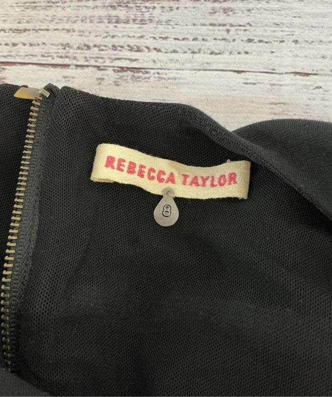 Women's Rebecca Taylor Black Leather Corset Dress Size 8