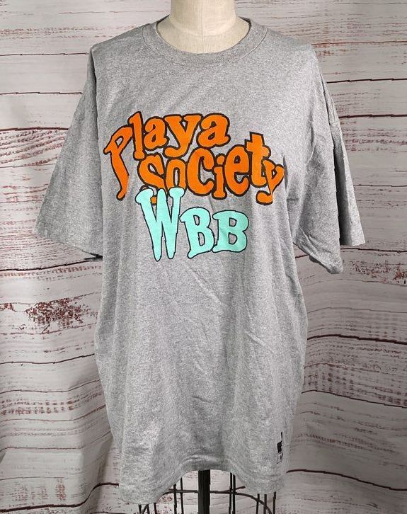 Mitchell & Ness Unisex Playa Society Women's Basketball T Shirt Gray XXL