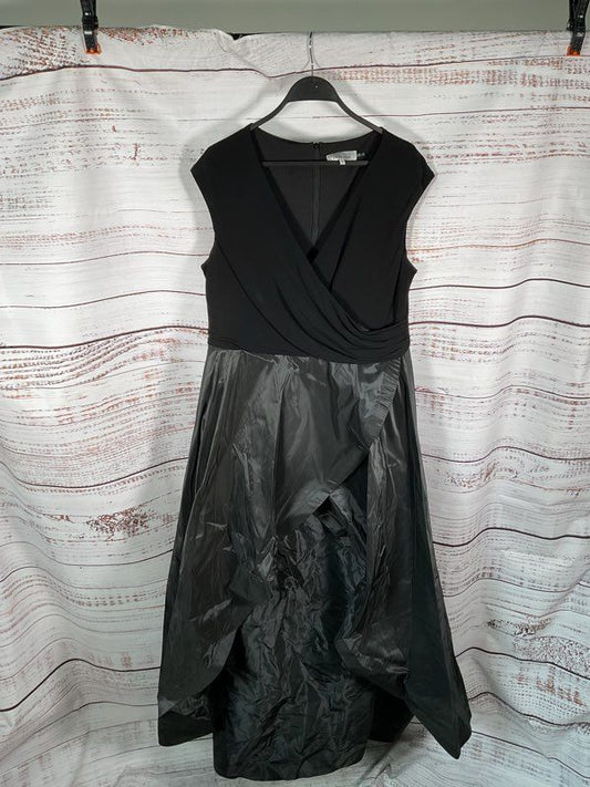 Rickie Freeman Teri Jon Women's Black Ruffled Fit and Flare Gown Dress Size 16