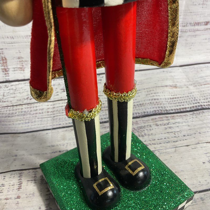 Mackenzie Childs 15" White Hair Nutcracker Christmas Holiday Decor