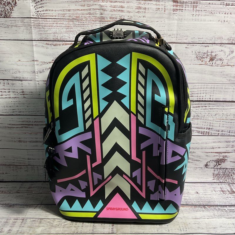 Sprayground X Sandflower AI Path to the Future II Multi Faux Leather Backpack