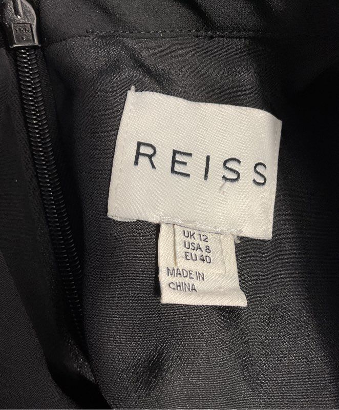 Women's Reiss Black Midi Dress - Size US 8 UK 12 EU 40