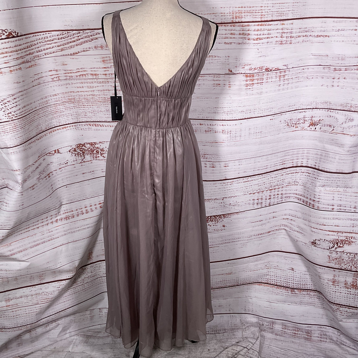 NWT VERA WANG Women's Pleated Lavender Quartz Chiffon Cocktail Dress- SZ 2