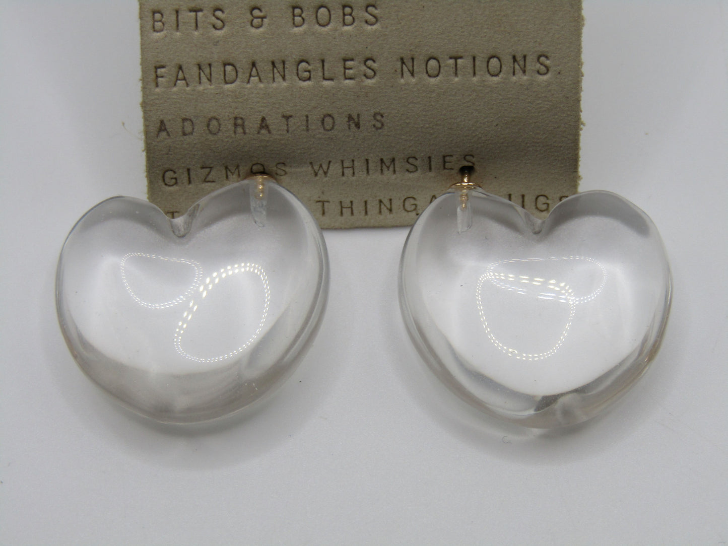 Anthropologie Baubles Bijous Glass Heart Stud Earrings