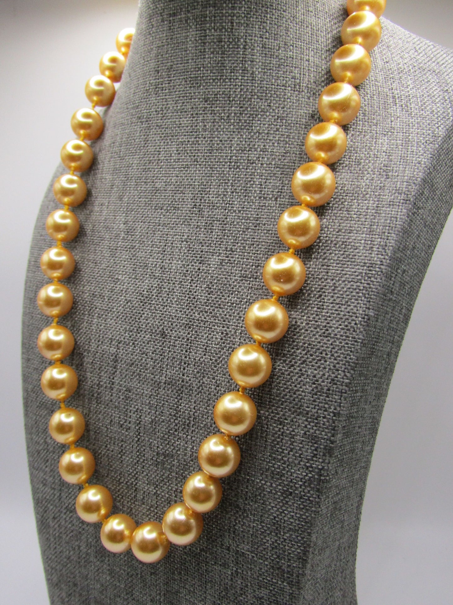 Stauer Faux Champagne Pearl Necklace With Sterling Silver Clasp