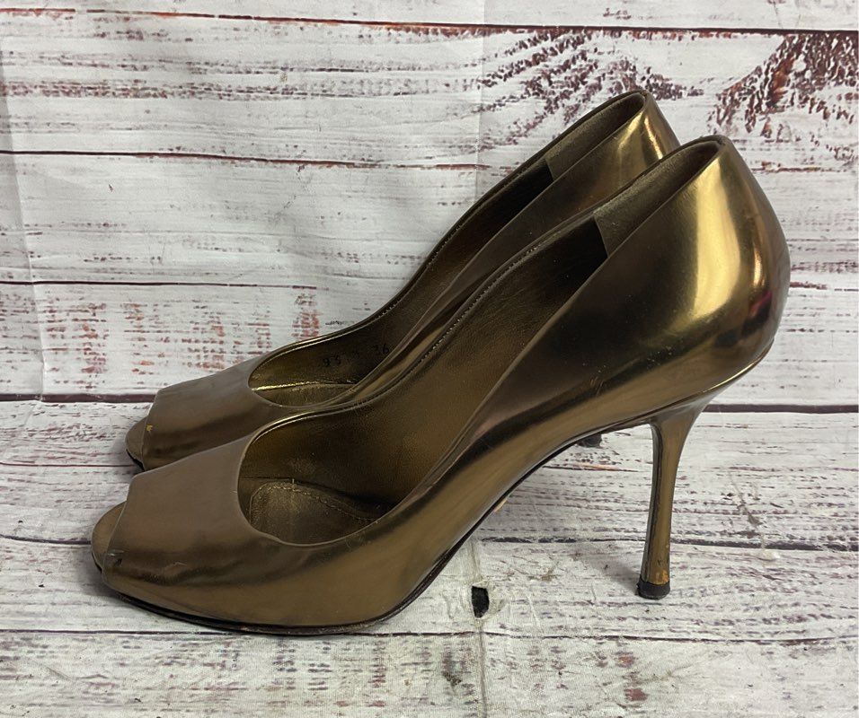 Dolce & Gabbana Patent Leather Pump Heels Bronze 36