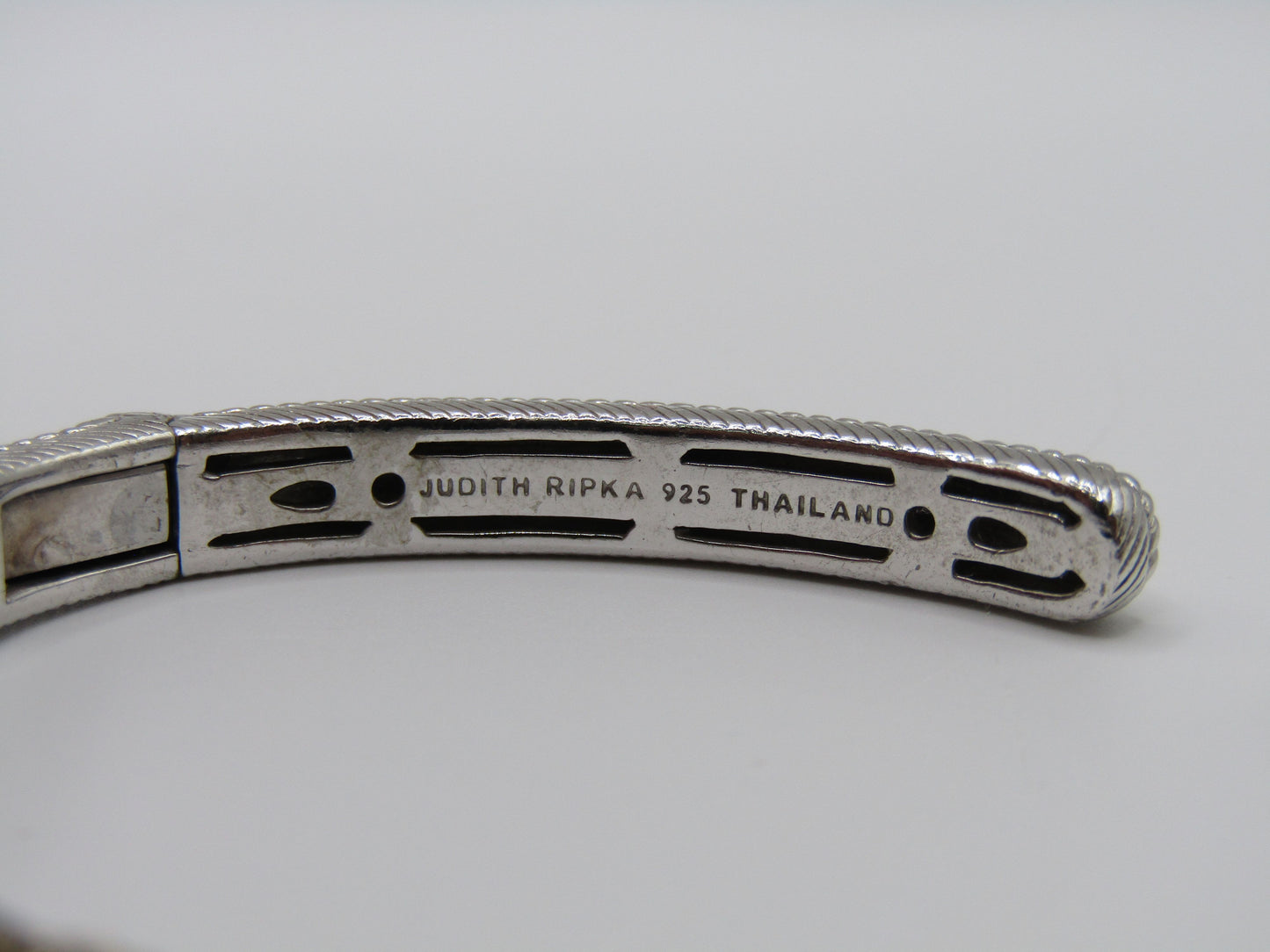 Judith Ripka Sterling Silver 2 Tone Rope Cuff Bracelet