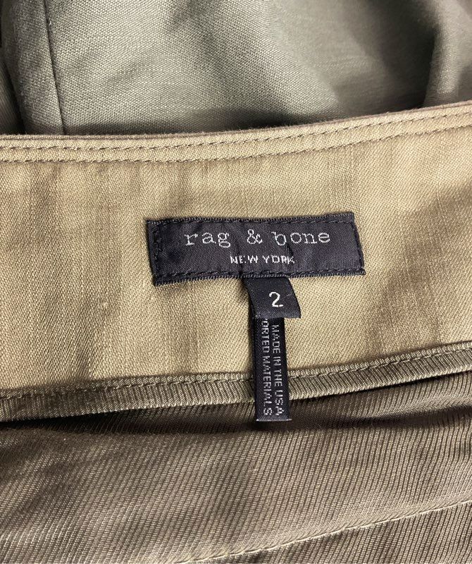 Rag & Bone Zip Front Maverick Skirt Green 2