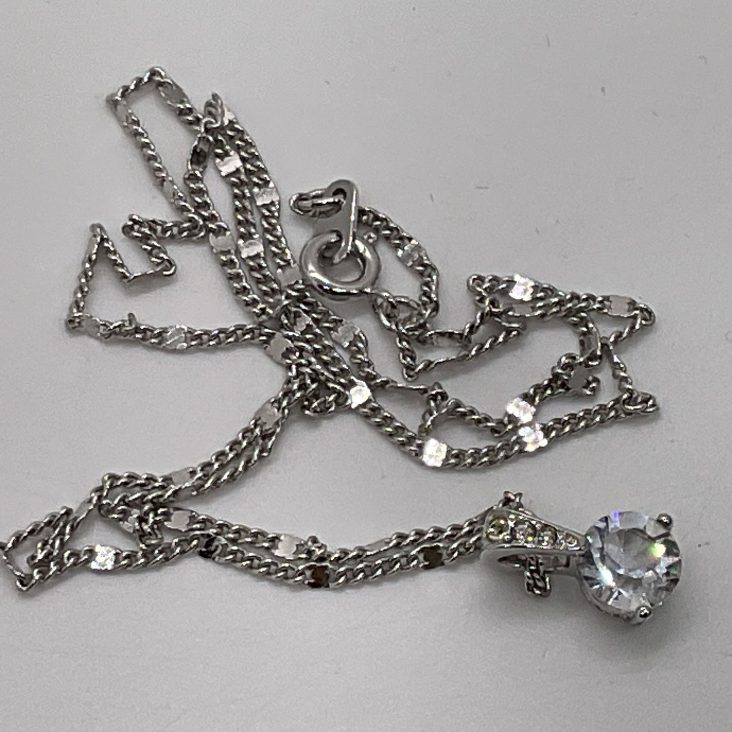 SWAROVSKI Silver Tone Crystal Pendant 18" Chain Necklace