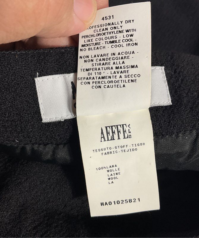 Moschino Cheap & Chic Women's Side Zip Pencil Skirt Black Wool Size 10 US