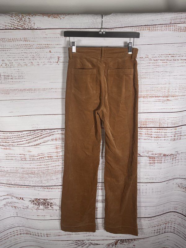 NEW Faherty Women's Size 25 X 31 Stretch Cord Patch Pocket Pants Corduroy Brown