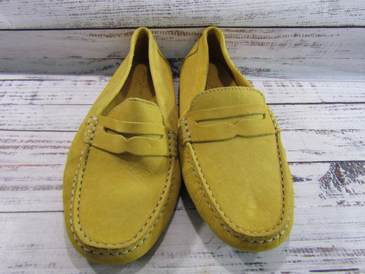 Massimo Matteo Men's Yellow Suede Driving Penny Loafer Size 9.5