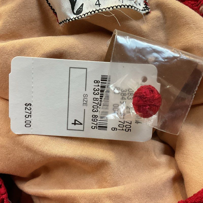 NWT ANTHROPOLOGIE NIGHTCAP Women's Red Lace Turtleneck Sleeveless Blouse- SZ 4