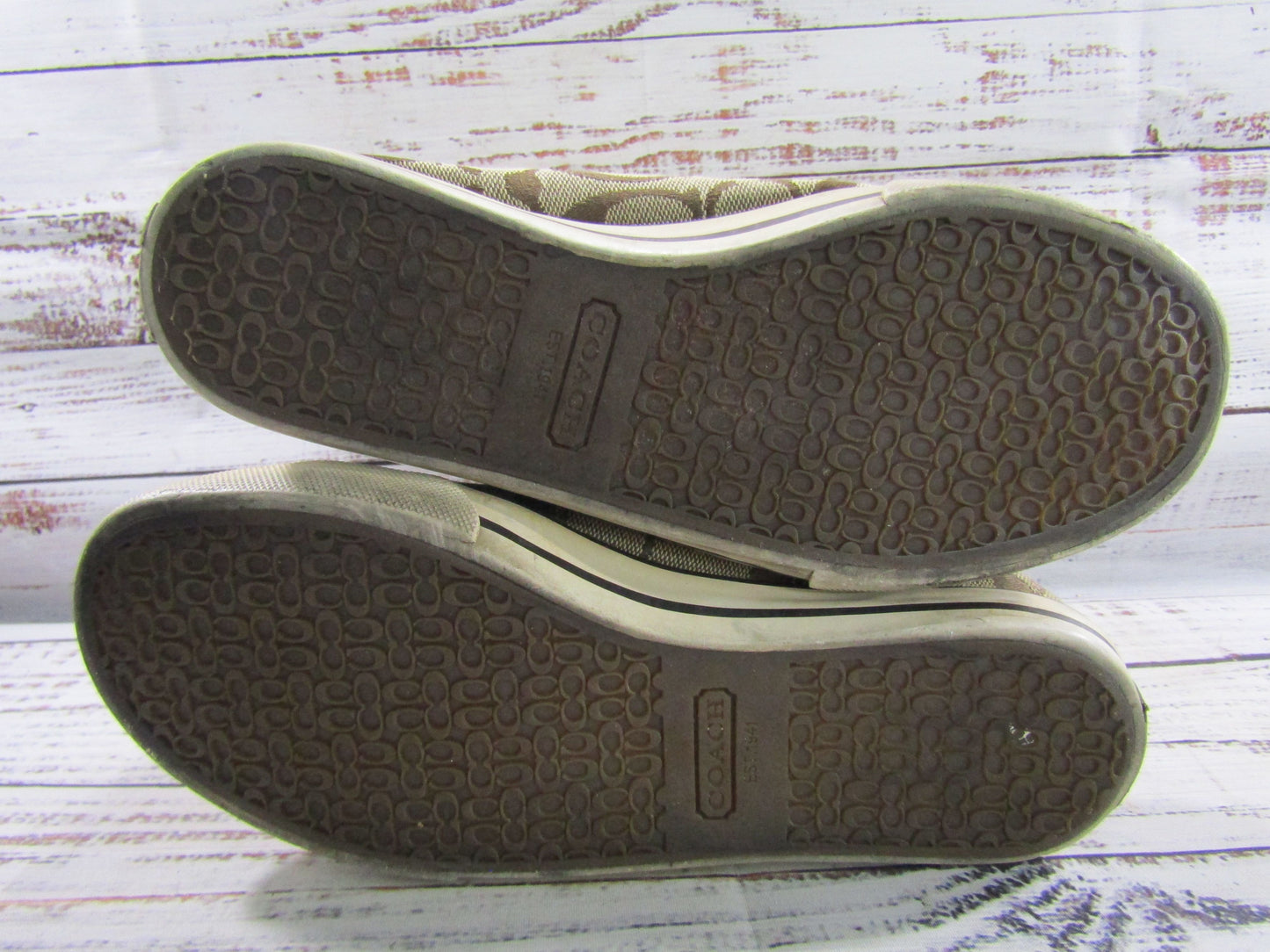 Coach Bonney Women's Brown Signature Monogram High Top Sneakers Size 6