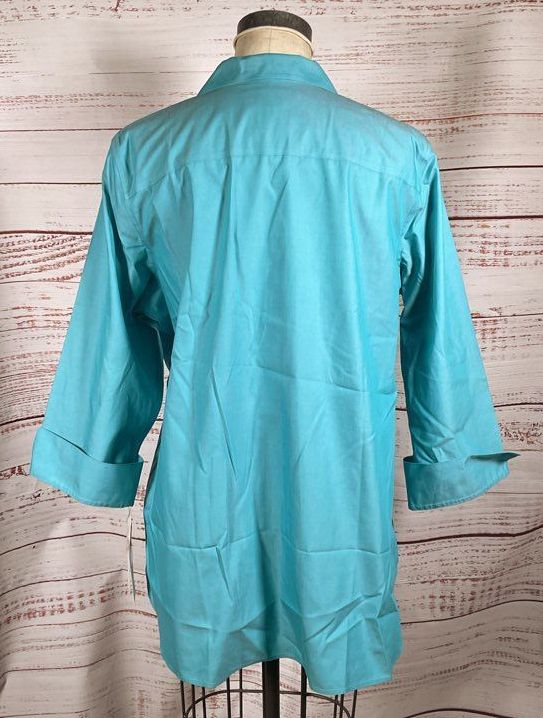 Foxcroft Pandora Non-Iron Cotton Shirt Blue Spruce 18