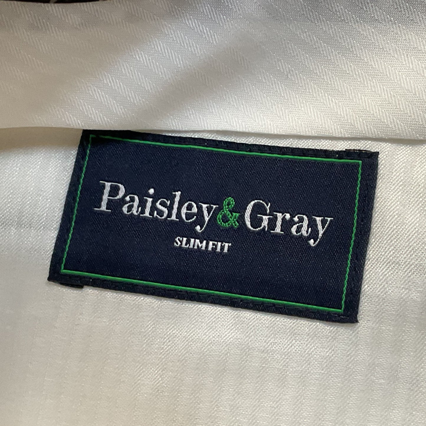 NWT PAISLEY & GRAY Men's Off White Paisley Slim Fit Tuxedo- SZ 42R & 36W Pants