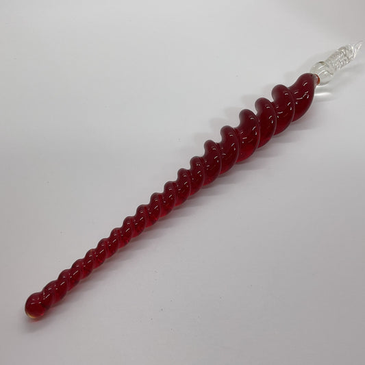 Red Glass Dip Pen- 8"