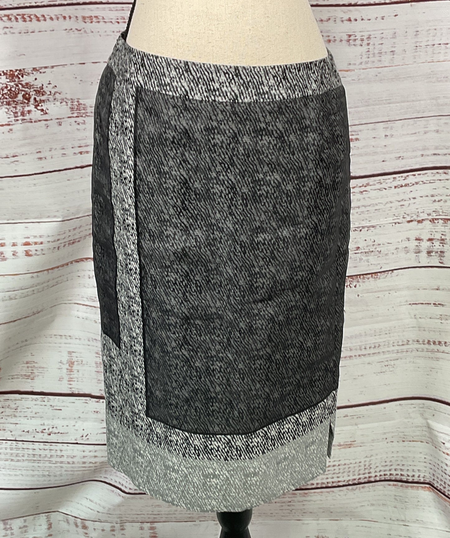 Lafayette 148 New York Blouse Skirt Set Gray 8/4