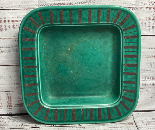 Gustavsberg Sweden Argenta Vintage Wilhelm Kåge Square 8.5" Tray Green