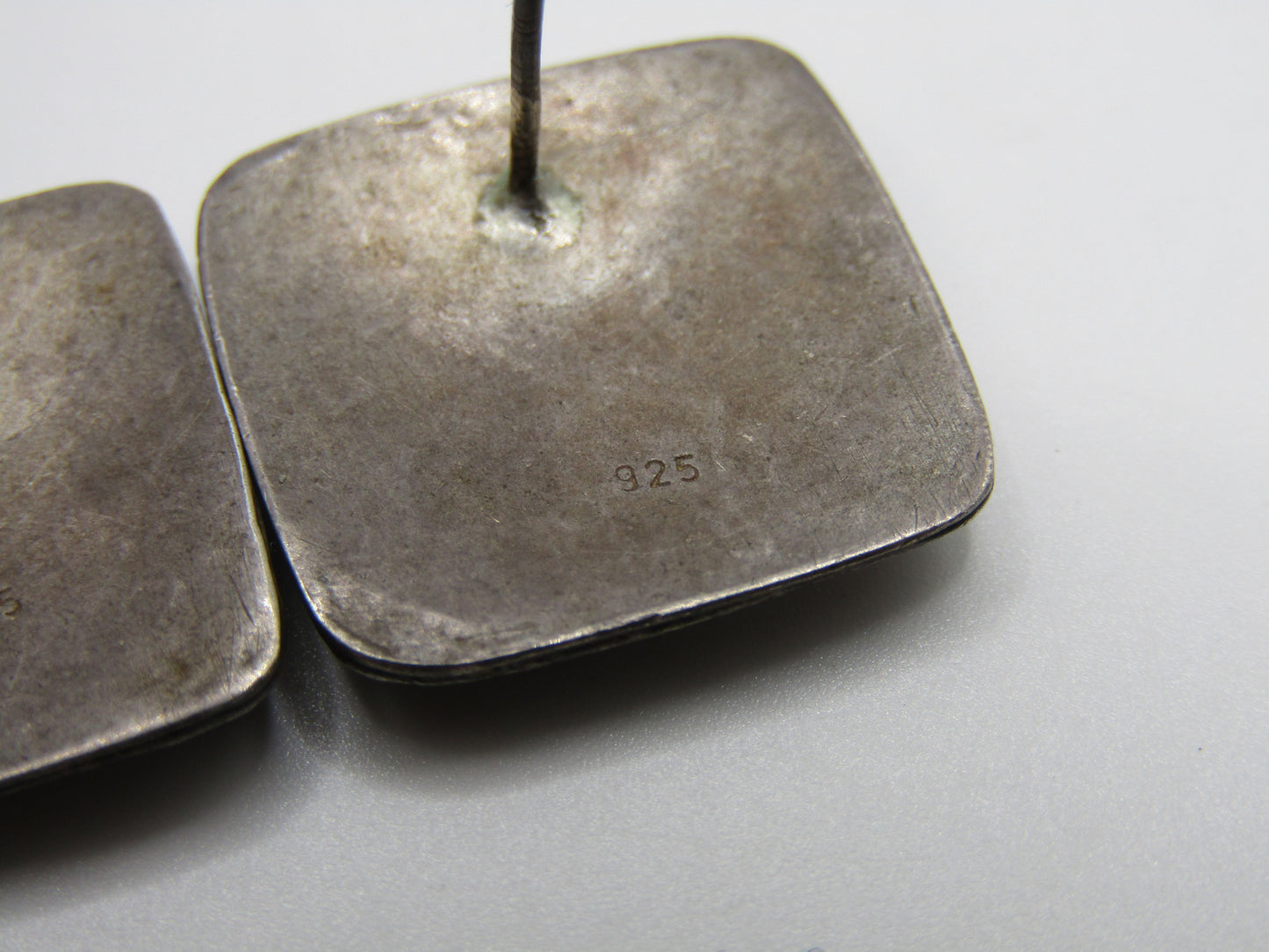Vintage Sterling Silver Square Dot Stud Earrings