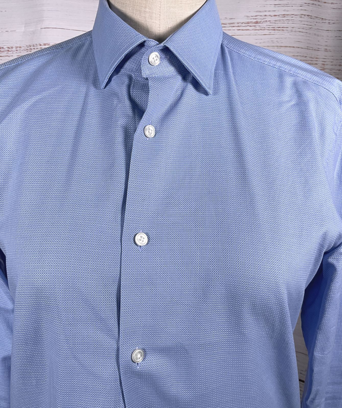 Boss Hugo Boss Blue Sharp Fit Button Down Dress Shirt Blue 15 32/33