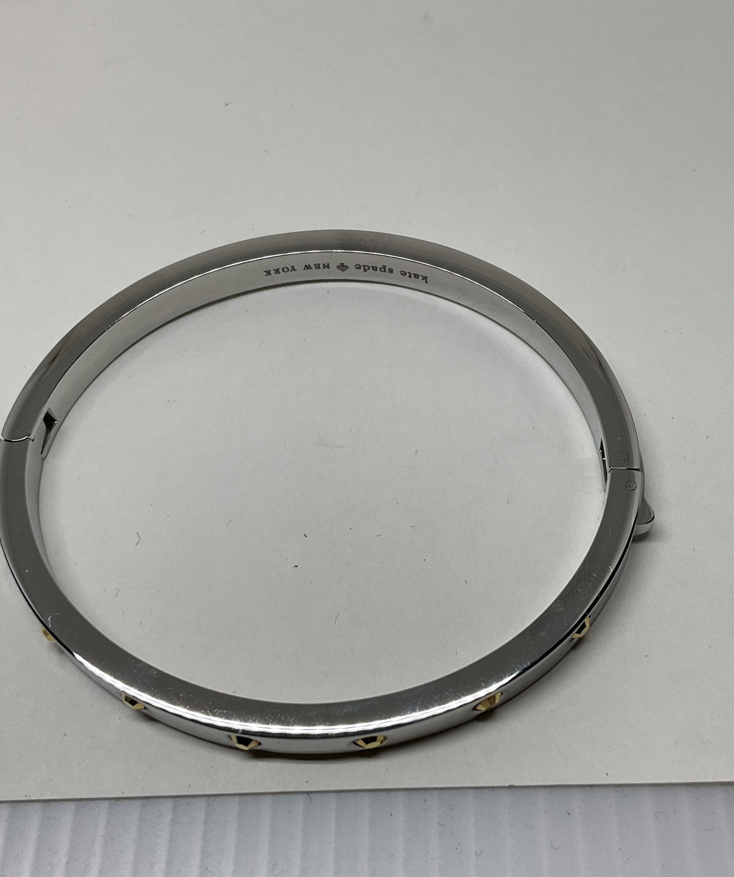 Kate Spade Silver Tone Hinged Bangle Bracelet
