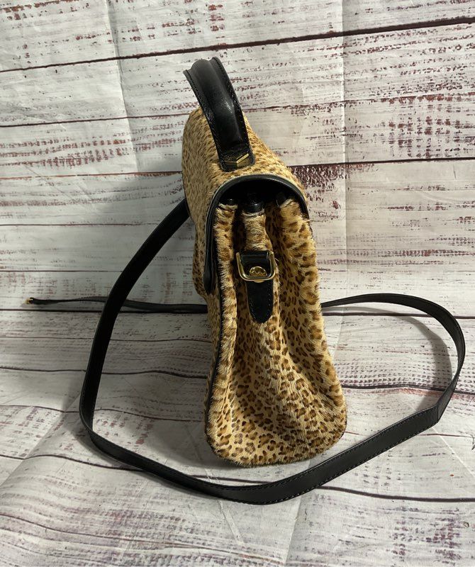 Vintage Mario Valentino Leopard Print Ponyhair Shoulder Bag