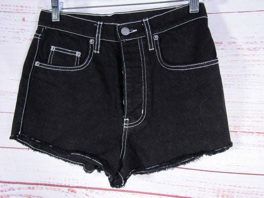 Carmar Women's Black Cotton Cut Off Denim Shorts Size 25