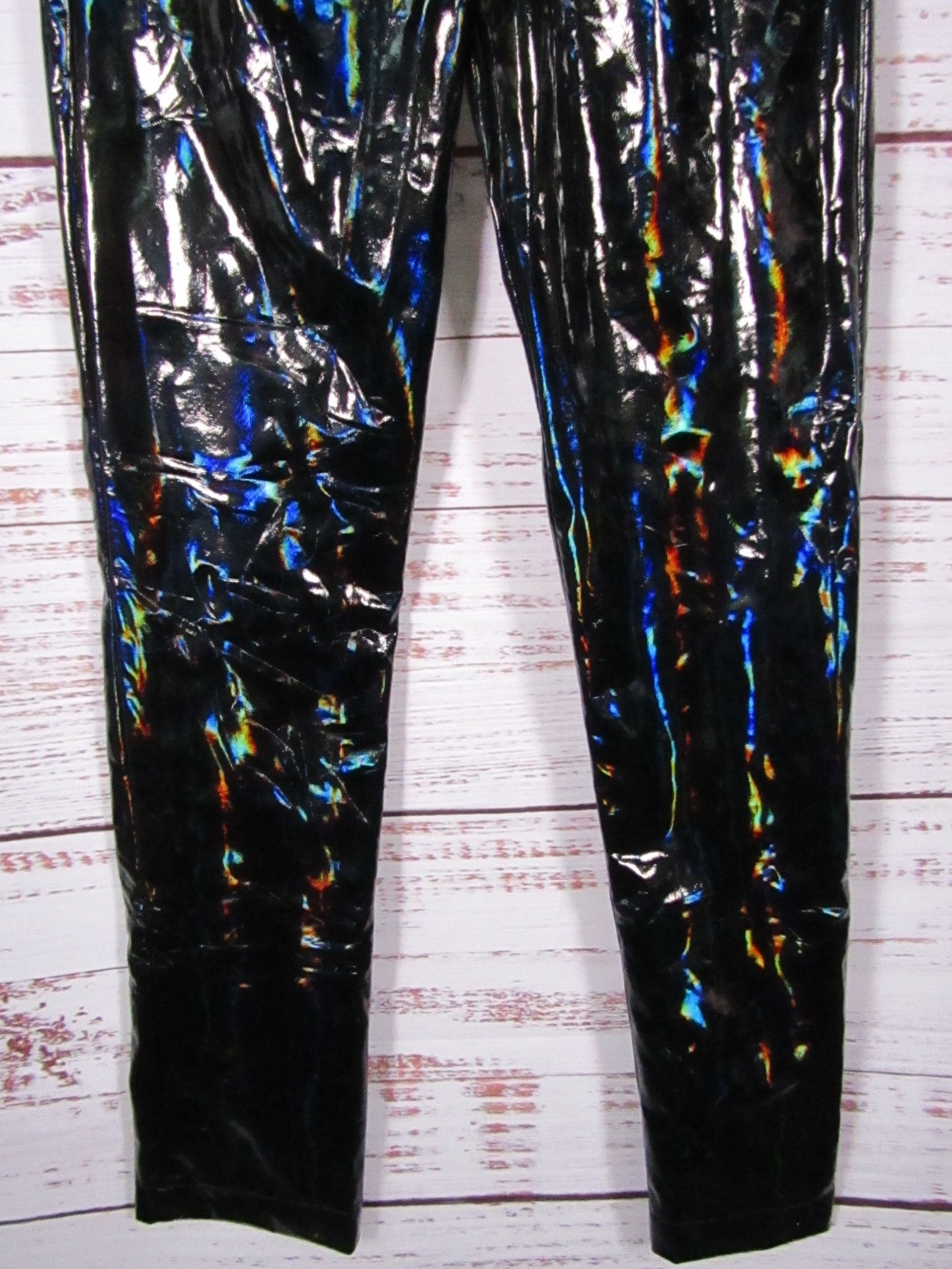 My Mum Made These Women's Black Holographic Faux Leather Pants Size XS