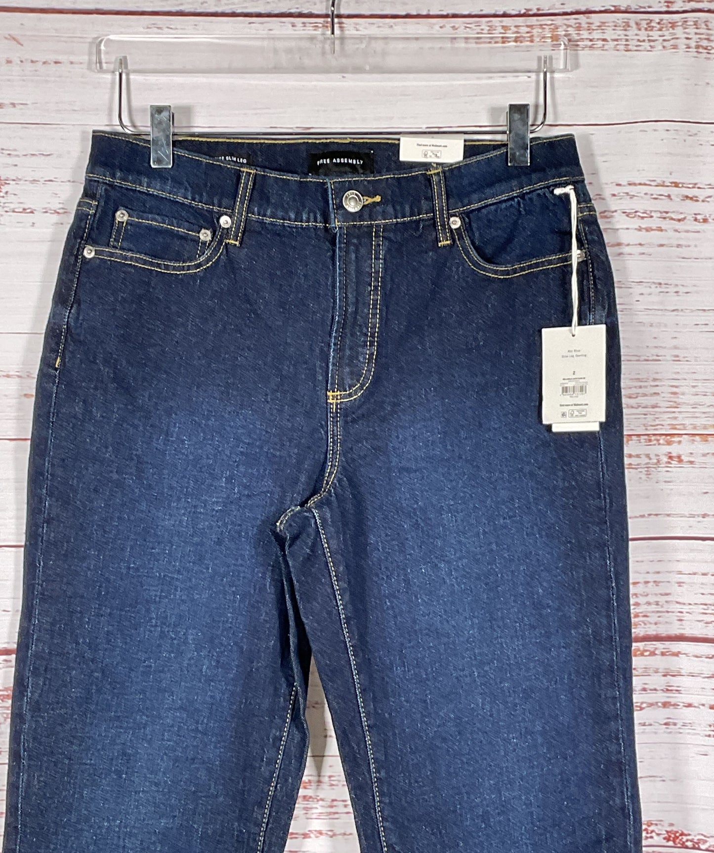 Free Assembly Mid Rise Slim Leg Jeans Blue 2