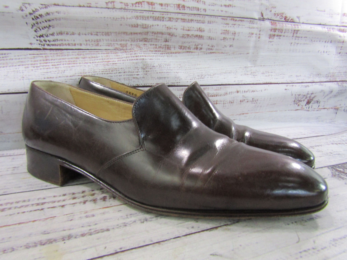 Vintage Mauri Men's Brown Leather Loafers Size 7.5 Made in Italy
