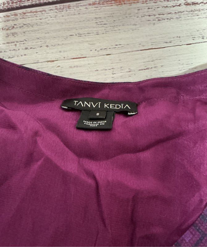 Women's Tanvi Kedia for Anthropologie Purple Print Top Size S ADORABLE!