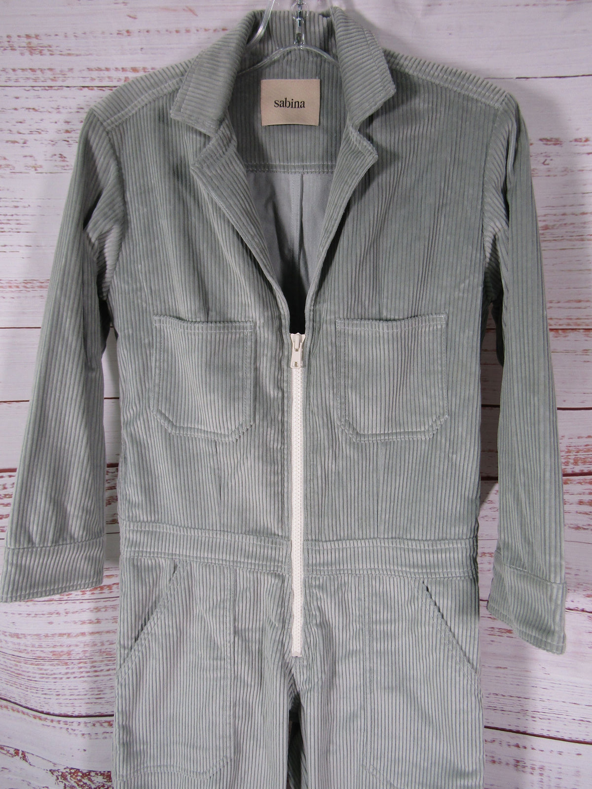 Sabina Heli Women's Gray Corduroy Jumpsuit Size S