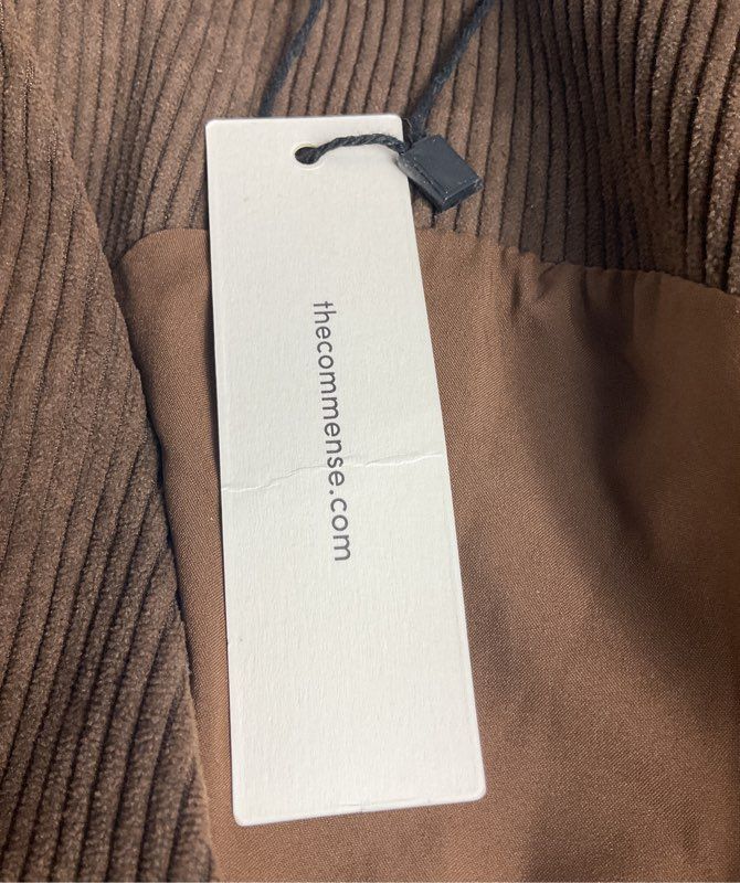 Commense Corduroy V-neck Buttoned Vest Brown XS