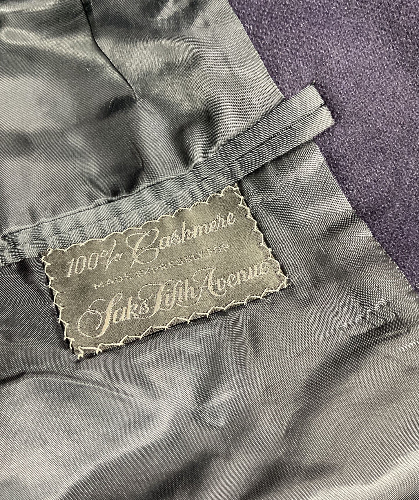 Saks Fifth Avenue Vintage Cashmere Blazer Navy Blue