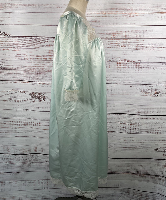 Christian Dior Vintage Lace Lined Nightgown Green