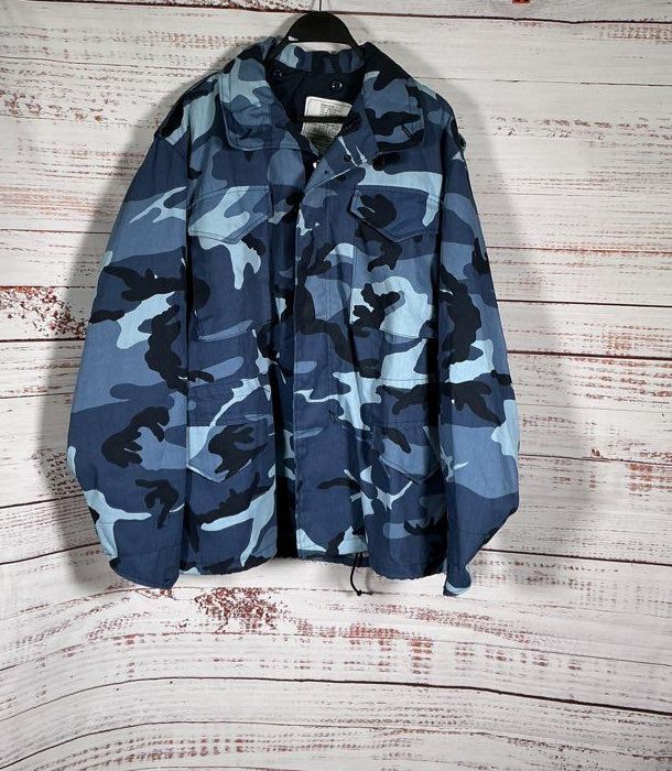 Alpha Industries Blue Camouflage Coat Size M Retail $100 EXCELLENT CONDITION!