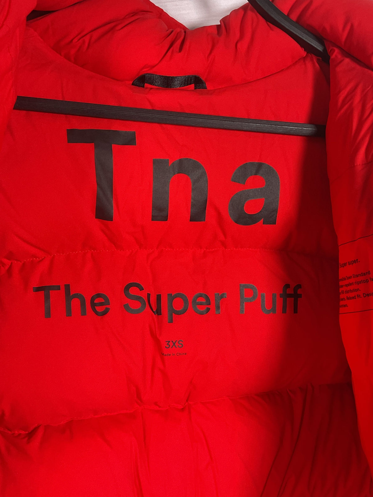 Tna Red 'The Super Puff' Jacket - Size 3XS