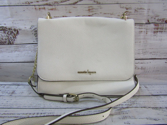 Nanette Lepore Women's White Faux Leather Crossbody Shoulder Bag