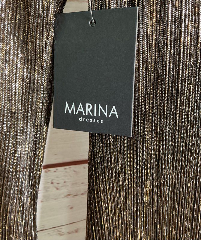 NWT Marina Bronze Formal Long Dress Size XS