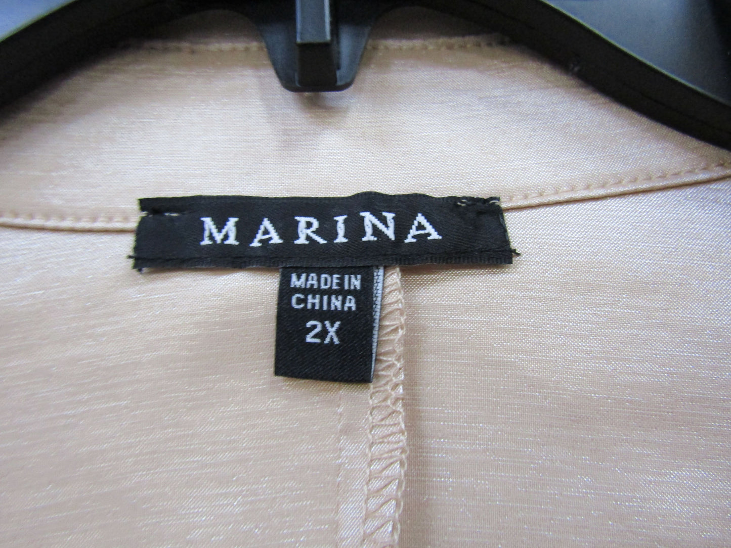 Marina Women's Beige Tied Long Sleeve Dress Size 2X 298350