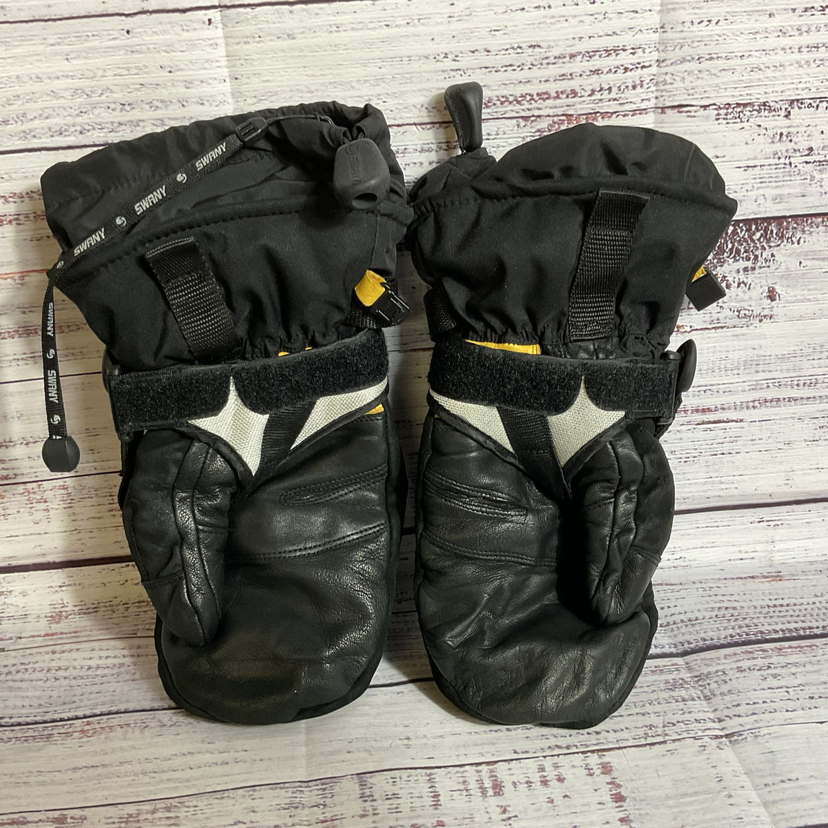 SWANY Tri-Plex Men's Leather/Nylon Winter Sports Mittens Gloves Insulated- SZ L