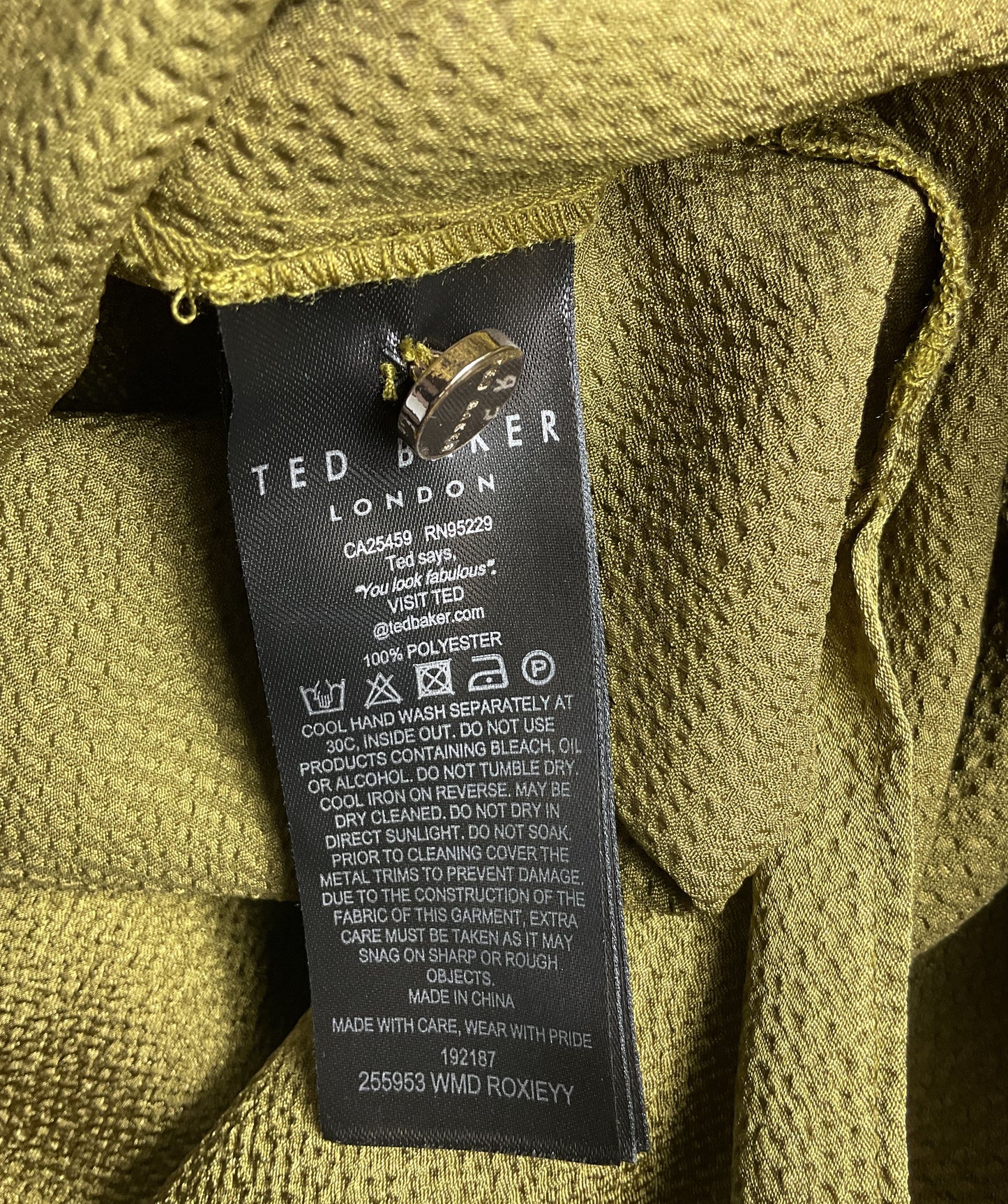 Ted Baker London Roxieyy Textured Satin Halter Dress Olive 0